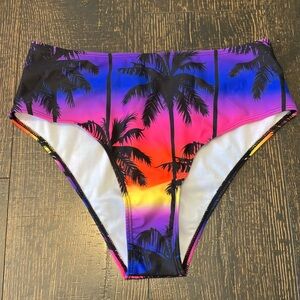 Tropical High-Waisted Bikini Bottom